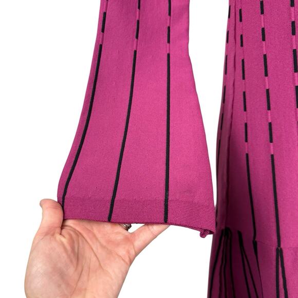 Prabal Gurung Dress Womens 0 Magenta Off the Shoulder Dotted Fit and Flare Knit - Picture 5 of 13